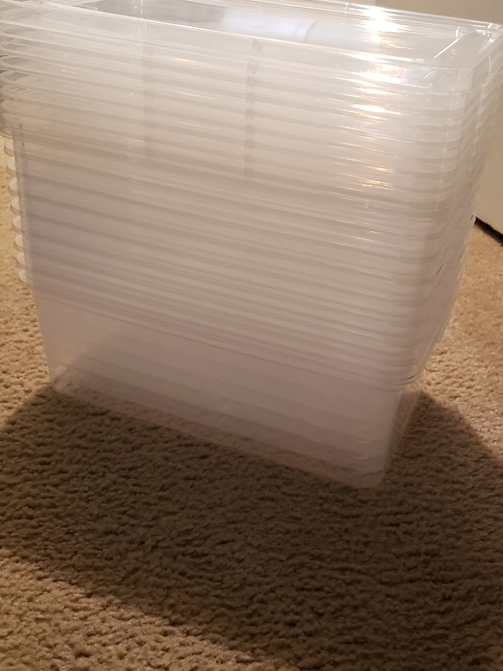 Clear Plastic Stackable Storage Bins - White/Clear